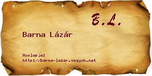 Barna Lázár névjegykártya