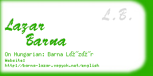 lazar barna business card